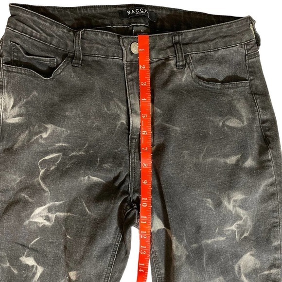 Baccini women’s Sz 10 dark wash, black, white swirls, semi stretch - Picture 2 of 8